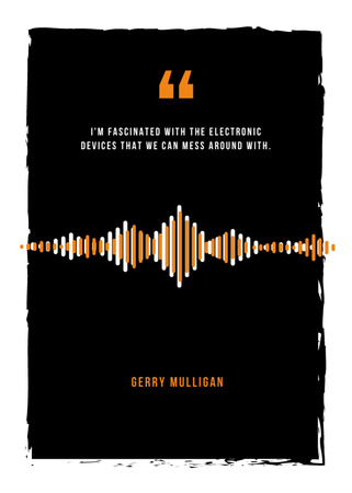 Equalizer Sound Waves And Electronic Device Quote Postcard 5x7in Vertical Design Template