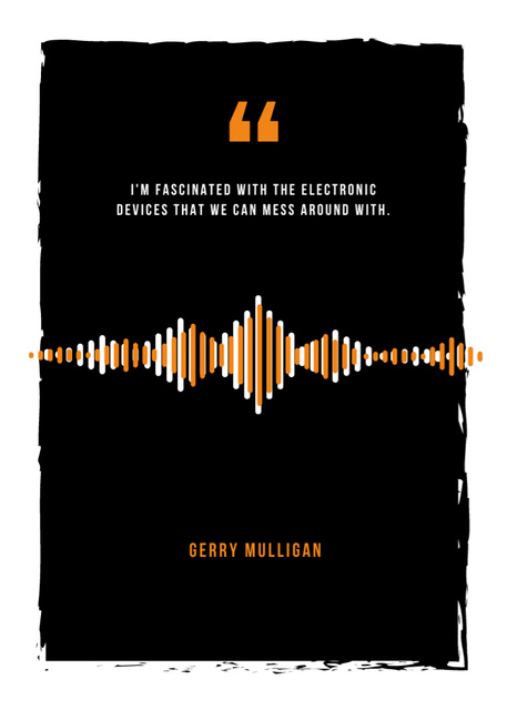 Plantilla de diseño de Equalizer Sound Waves on Black Postcard 5x7in Vertical 