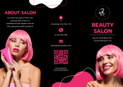 Beauty Salon Promotion with Young Woman with Pink Hair