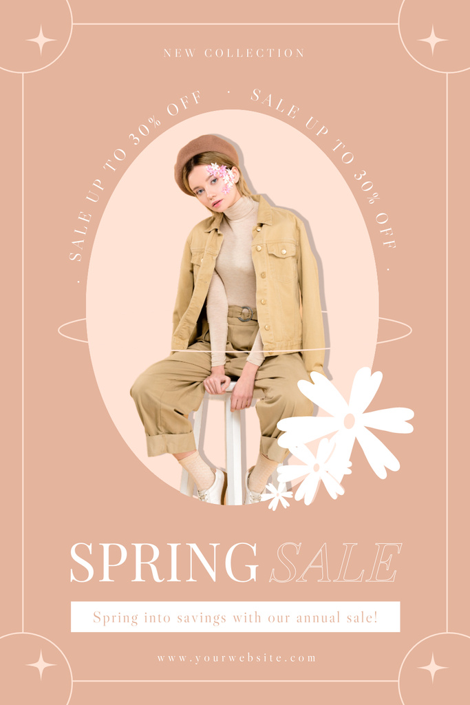 Spring Season Sale Announcement Pinterest Modelo de Design