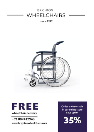Wheelchairs store offer Flyer A6 Design Template