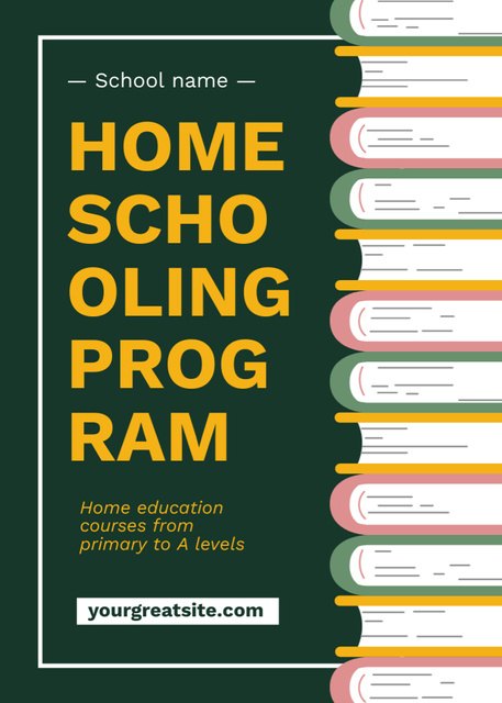 Szablon projektu Home Education Ad with Books Flayer