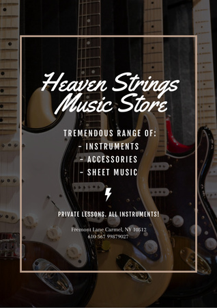 Guitars in Music Store Flyer A4 Design Template
