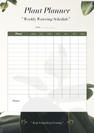 Plant Weekly Growth Schedule Planner Design Template
