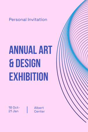 Designvorlage Art and Design Exhibition Announcement für Invitation 6x9in