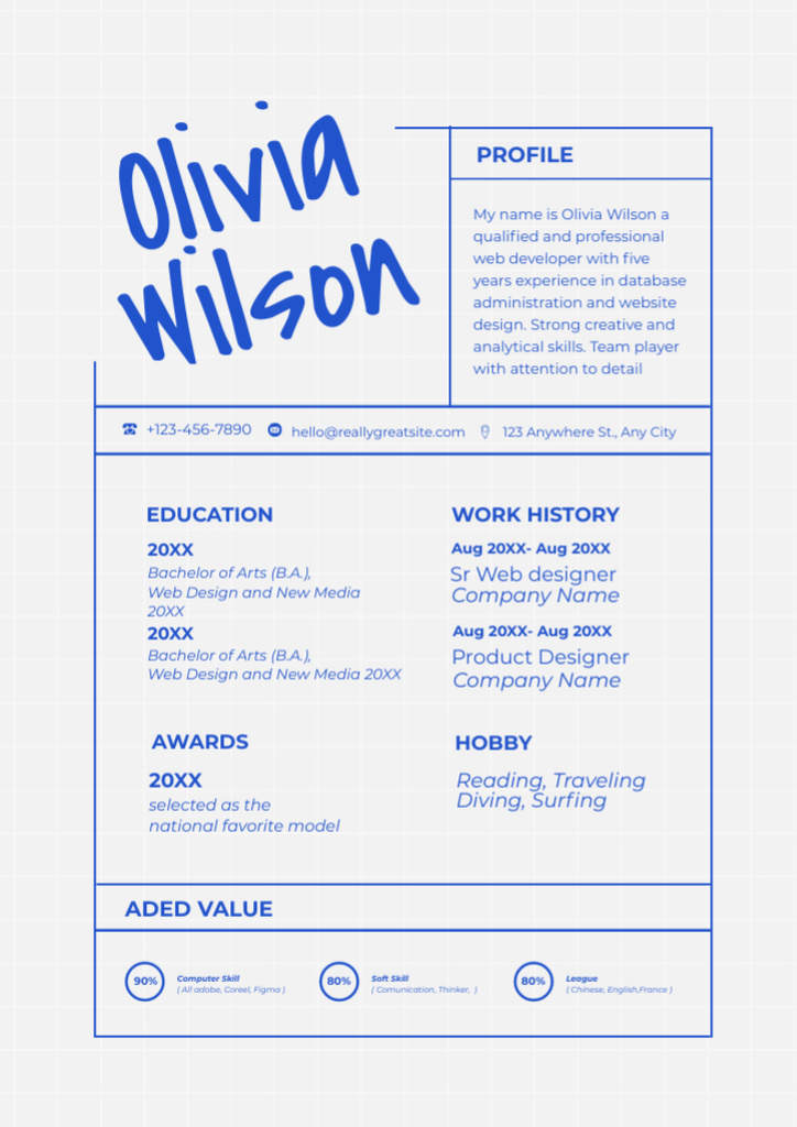 Qualified Web Developer Skills And Experience Resume Design Template