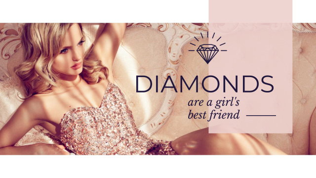 Template di design Young woman with diamonds Youtube