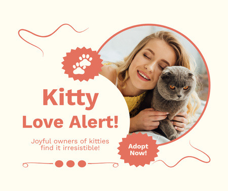Friendly Purebred Cats for Adoption Facebook Design Template