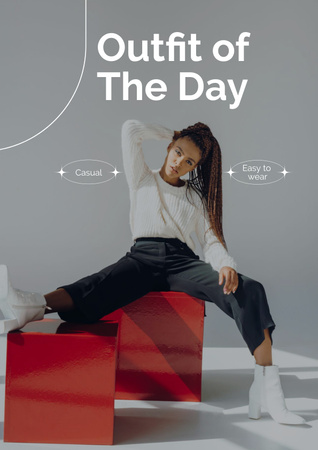 Platilla de diseño Poster - Outfit of the day Poster