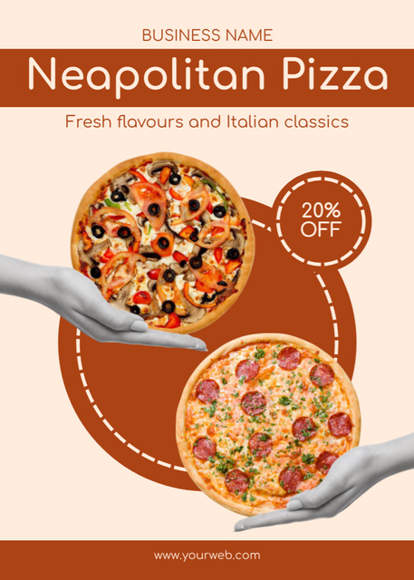 Ontwerpsjabloon van Flayer van Offer Discount on Neopolitan Pizza
