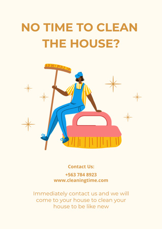 House Cleaning Services Offer Poster A3 Design Template