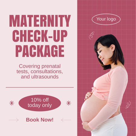 Discount on Pregnancy Check-Up at Modern Clinic Instagram AD Design Template