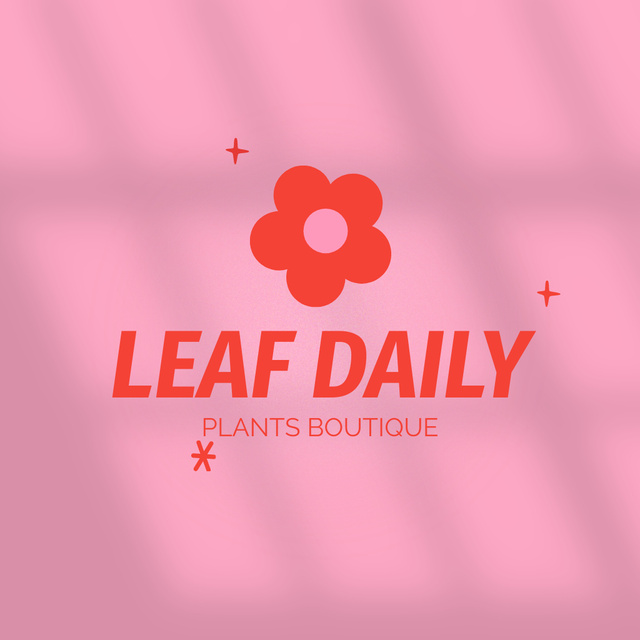 Template di design Plants Store Offer with Red Flower Illustration Logo