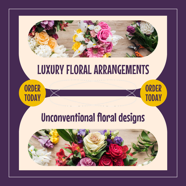 Charming Floral Design Services Animated Post Modelo de Design