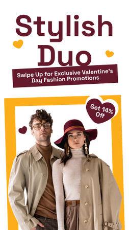 Platilla de diseño Couple Looks Sale on Valentine's Day Instagram Story
