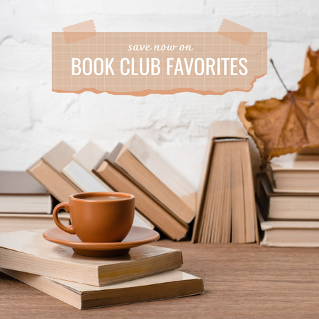 Cozy Book Club Announcement Instagram Design Template