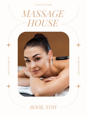 Designvorlage massage mit heißen steinen für Poster US