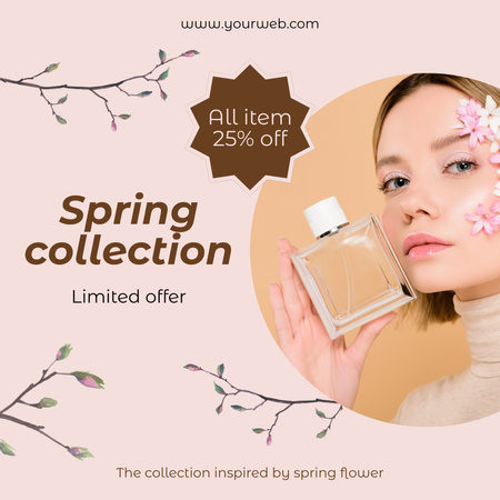Plantilla de diseño de Spring Discount Offer on All Perfume for Women Instagram AD 