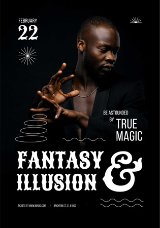 Circus Show Announcement with Magician Poster 28x40in tervezősablon