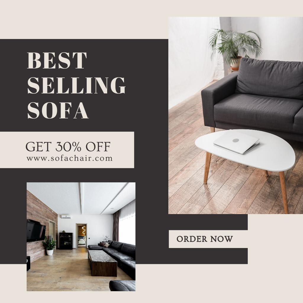 Ontwerpsjabloon van Instagram van Sofa Discount Offer Ad