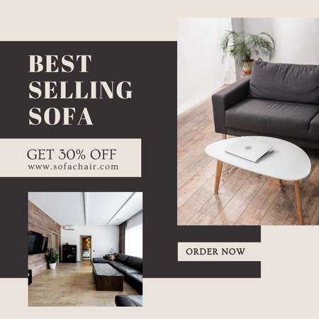 Plantilla de diseño de sofá oferta de descuento ad Instagram 