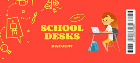 Sensational Back to School Special Offer Coupon 3.75x8.25in Design Template