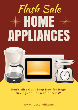 Platilla de diseño Household Appliances Red and Yellow Poster