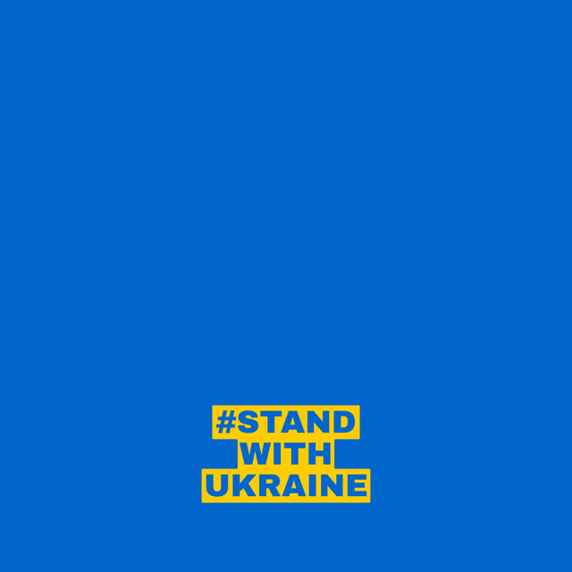 Stand with Ukraine Phrase in Flag Colors Instagramデザインテンプレート