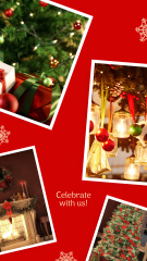 Announcement of Christmas Celebration with Bright Decorations