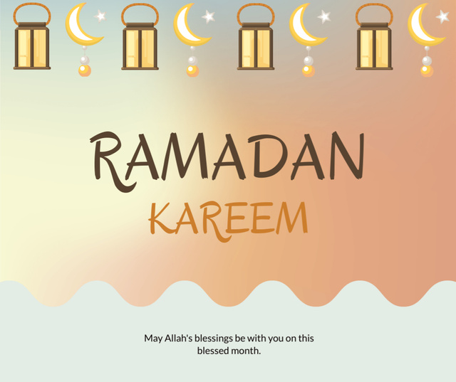 Ramadan Kareem Holiday Celebration Facebook Modelo de Design