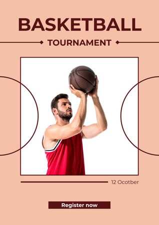 Ontwerpsjabloon van Poster van Advertentie voor basketbalcompetities