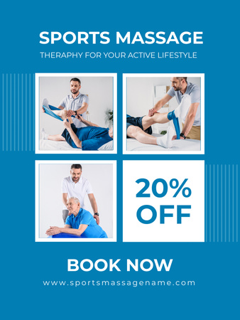 Special Offer for Sports Massage Services Poster US Design Template