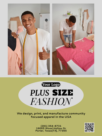 Ad of Plus Size Clothes Poster US Design Template