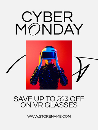 VR Glasses Sale on Cyber Monday Poster US Design Template