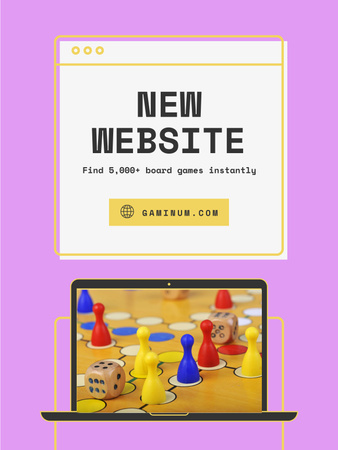 Plantilla de diseño de Website Ad with Board Game Poster US 