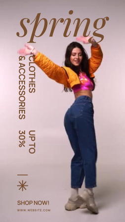 Modèle de visuel Soldes de printemps Vêtements et accessoires pour femmes - TikTok Video