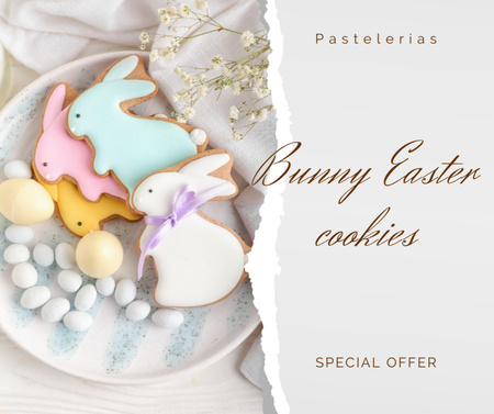Template di design Sweet Easter Cookies Offer Facebook