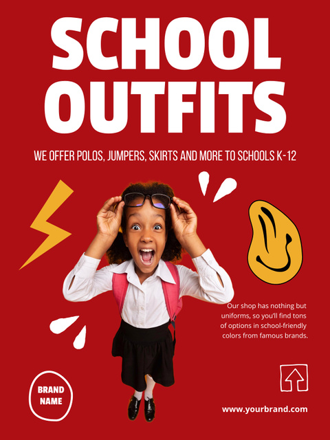 Plantilla de diseño de Unbeatable Prices for School Outfit Poster US 