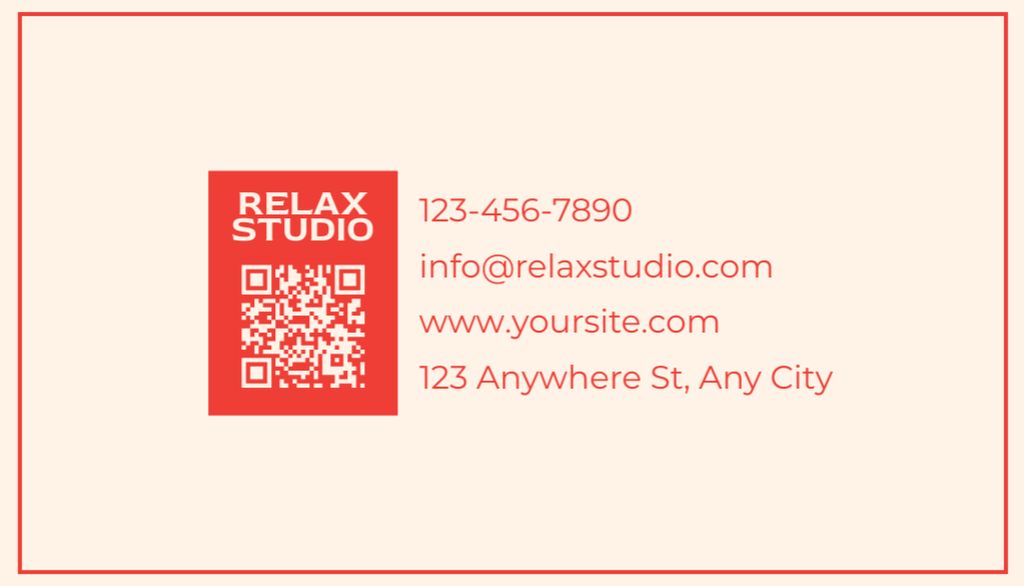 Designvorlage Tattoo Relax Studio With Hand Sketch für Business Card US