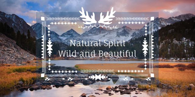 Natural spirit with Beautiful Scenic Landscape Image Design Template