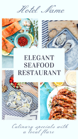 Ontwerpsjabloon van Instagram Video Story van Elegant Seafood Restaurant Ad