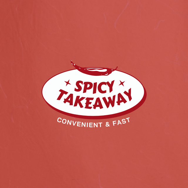 Spicy Takeaway Restaurant Promotion With Sign Animated Logo Tasarım Şablonu