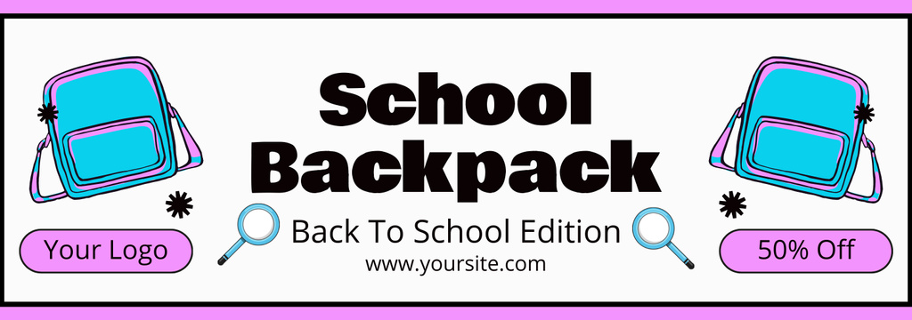 Plantilla de diseño de Discounted School Backpack Collection Tumblr 