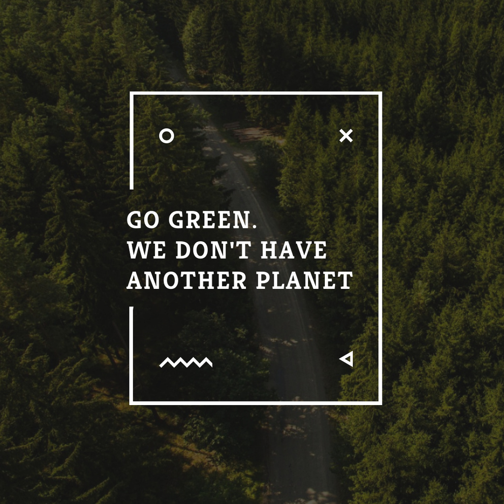 Designvorlage Citation about Green Planet für Instagram