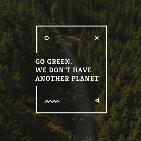Designvorlage Zitat über grünen Planeten für Instagram