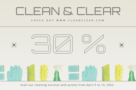 Cleaning Services Offer Gift Certificate Tasarım Şablonu