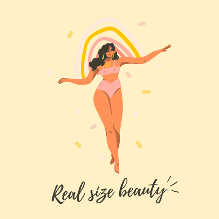 Bodypositive Inspiration with Pretty Woman Instagram Design Template