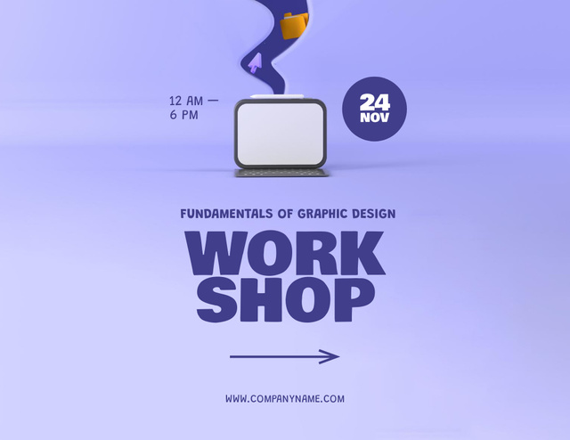 Plantilla de diseño de Workshop Event about Graphic Design Flyer 8.5x11in Horizontal 