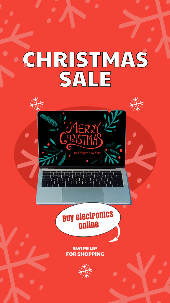 Platilla de diseño Christmas Electronics Sale with Laptop Instagram Story