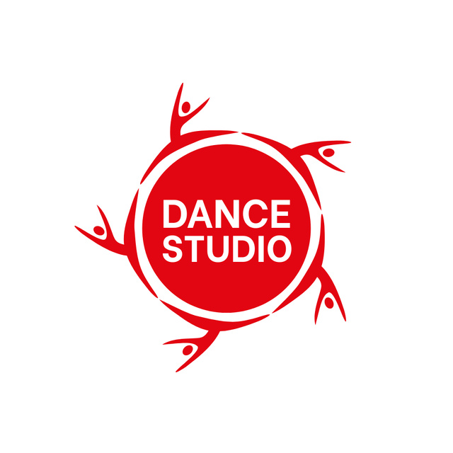 Plantilla de diseño de Ad of Dance Studio with People in Circle Animated Logo 